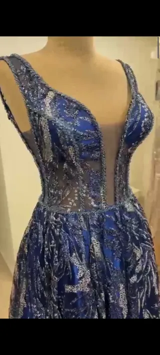 Oferta Vestido fiesta bordado azul 