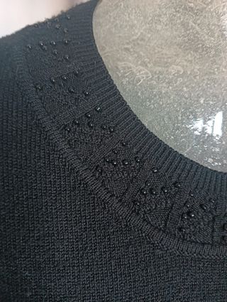 Maglione nero con perline Taglia XL/XXL