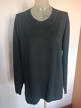 Maglione nero con perline Taglia XL/XXL