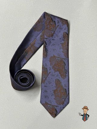 Corbata de Seda Le Cravatte Azul Marino