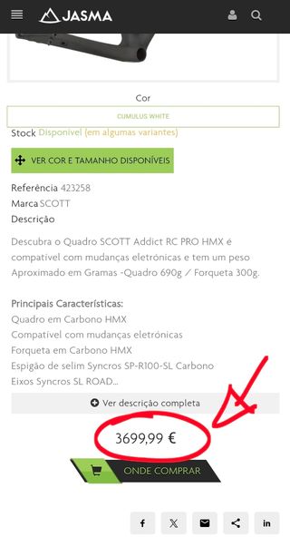 Cuadro Scott Addict RC Pro mas Manillar integrado