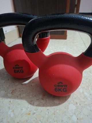 2 Mancuernas Crivit 6KG Rojas