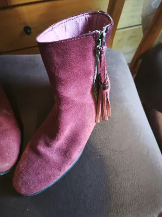 Botines ante granate mujer