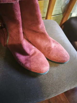 Botines ante granate mujer
