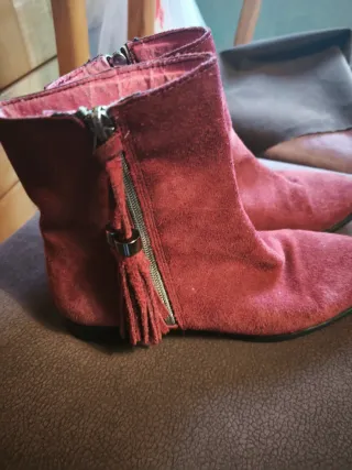 Botines ante granate mujer