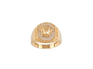 sello oro 18k con piedra con circonita