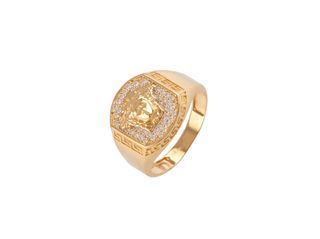 sello oro 18k con piedra con circonita