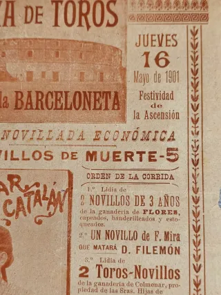 2 Carteles Toros Barcelona 1901