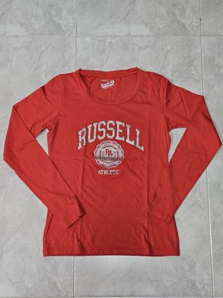 Camisa Russell Athletic Manga Larga Mujer Roja