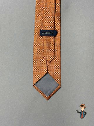 Corbata Gilberto Seda Cuadros Naranja