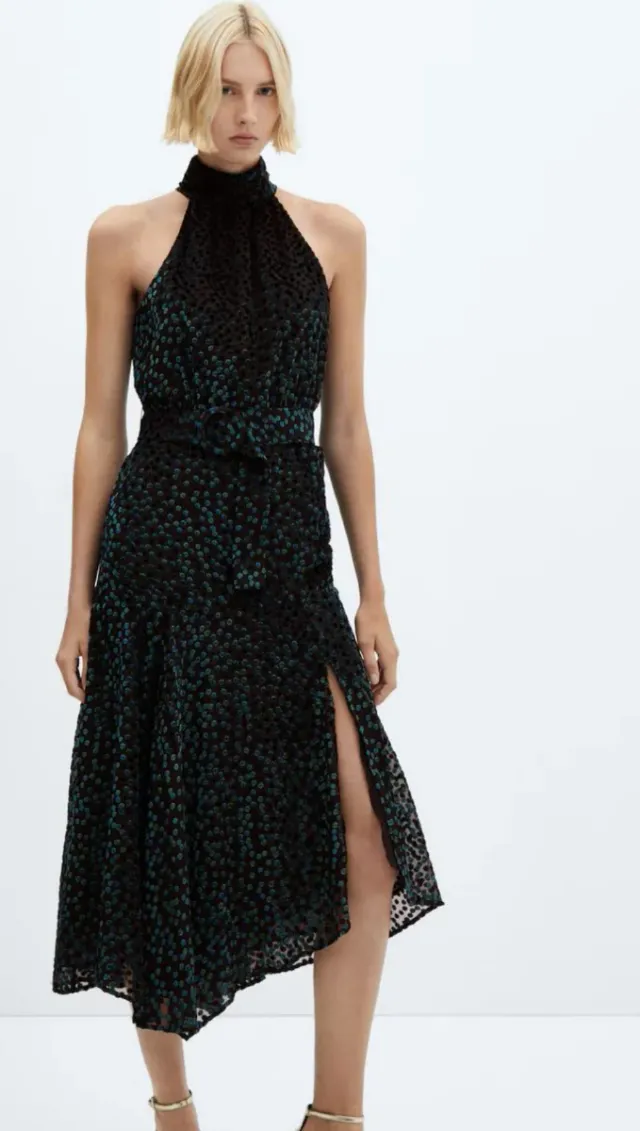 Abito in Mango Nero e Verde Taglia XXL