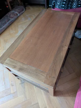 Mesa de centro elevable de madera