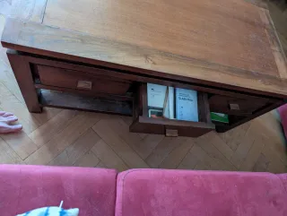 Mesa de centro elevable de madera