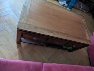 Mesa de centro elevable de madera