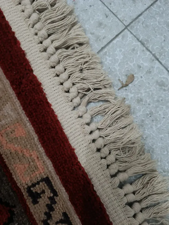 Alfombra estilo persa roja y multicolor