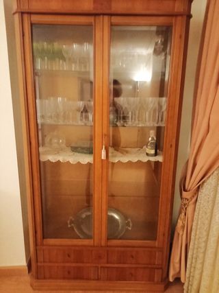 Vitrina de madera y cristal