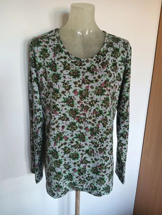 Maglione verde fantasia floreale taglia XXL