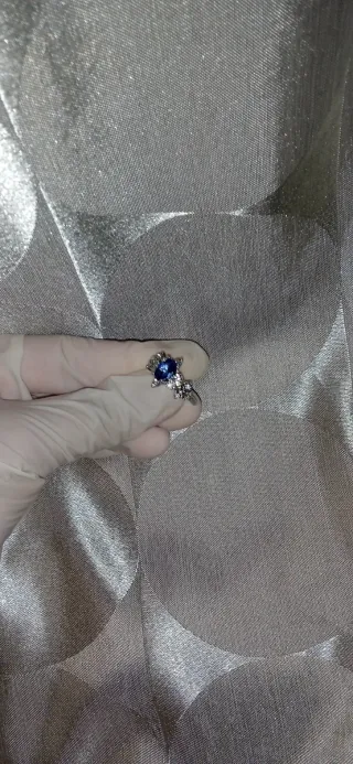 Anillo plata con piedra azul
