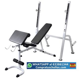 Banco de Musculación con Soporte y Pesas 60 kg