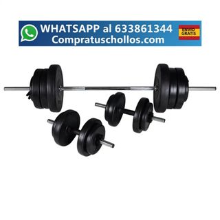 Banco de Musculación con Soporte y Pesas 60 kg