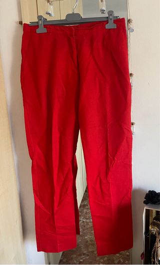 Pantalón de lino rojo