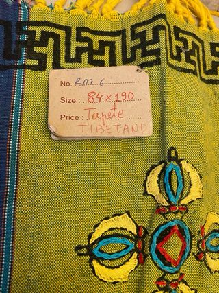 Tapete tibetano artesanal antiguo