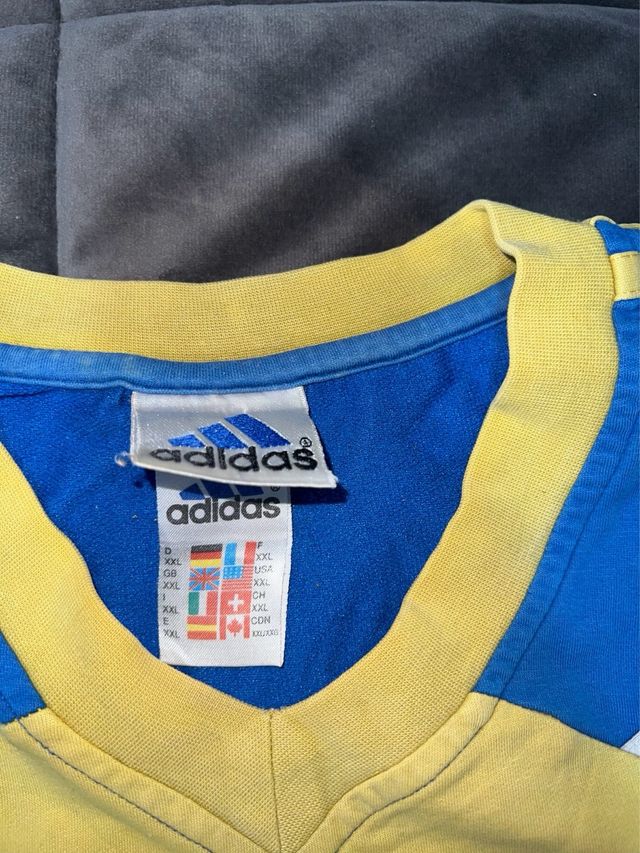Camiseta Adidas Vintage Azul y Amarillo