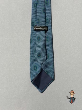 Corbata Seda Italiana Alexander Vitai Azul