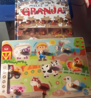 Pack 5 Puzzles Libro Granja + Puzzle Madera