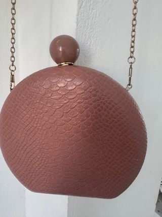 Bolso fiesta piel rosa-crudo