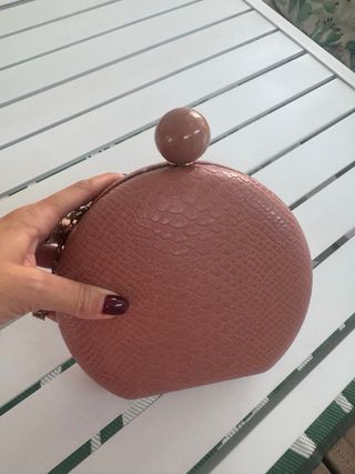Bolso fiesta piel rosa-crudo