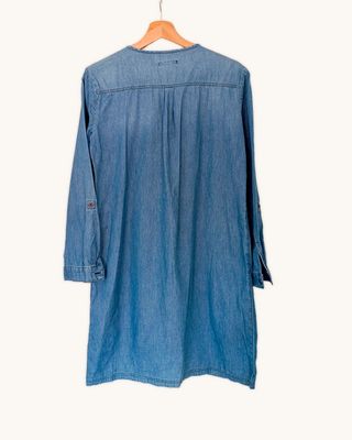 Vestido vintage de hilo vaquero abotonado – Caroll