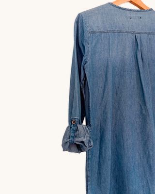 Vestido vintage de hilo vaquero abotonado – Caroll