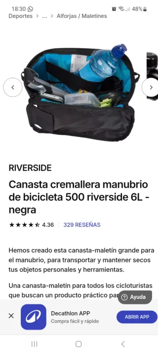 Cesta Bicicleta RIVERSIDE con pantalla