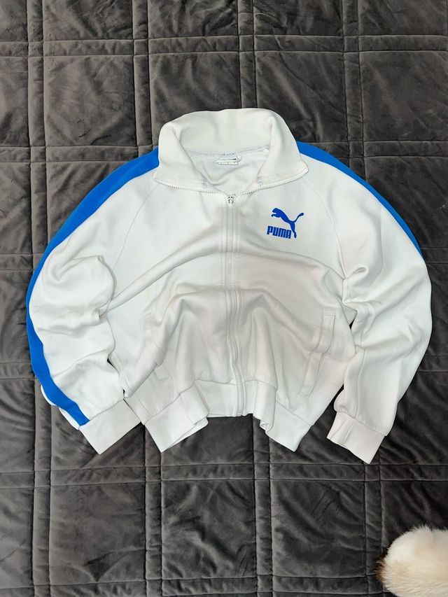 Puma Track Jacket white/blanca Retro logo pecho