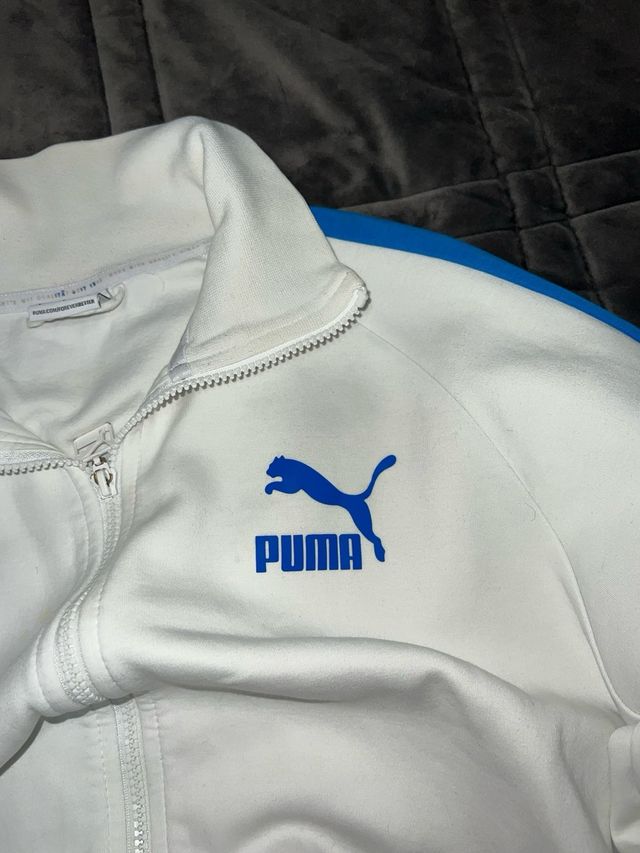 Puma Track Jacket white/blanca Retro logo pecho