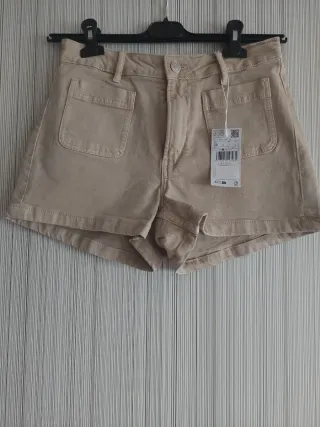 Shorts vaqueros Mango beige Talla XS/34