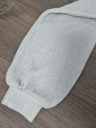 Jersey beige mujer cremallera cuello alto