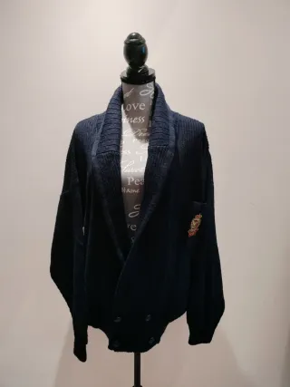 Cardigan vintage blu