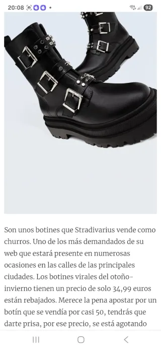 Botín Stradivarius suela gruesa tachas