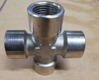 Raccordo Ottone Nichelato 4 Vie 1/2