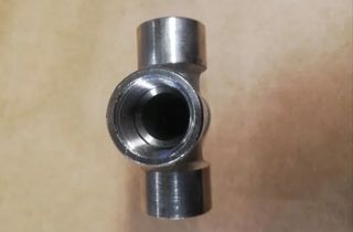 Raccordo Ottone Nichelato 4 Vie 1/2