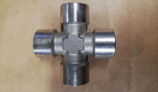 Raccordo Ottone Nichelato 4 Vie 1/2