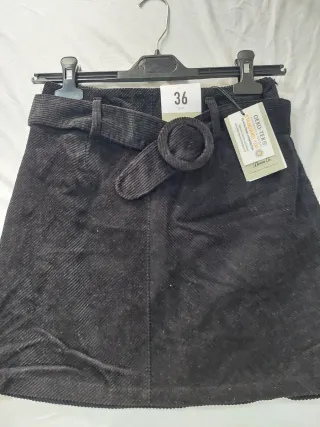Minifalda pana negra talle 36