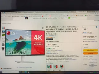 Monitor LG 27US500-W 4K Blanco