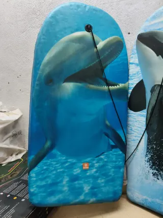 Tabla surf/bodyboard con diseño de orca y delfín