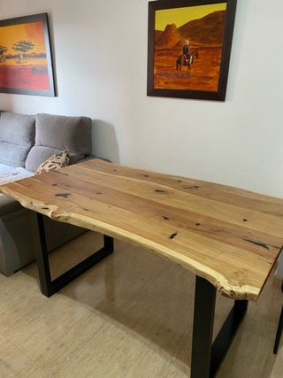Mesa comedor madera y metal