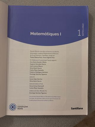 MATEMATIQUES I 1BTX CONSTRUINT MONS