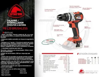Taladro Percutor Stayer PBL 2032 PK BRUSHLESS