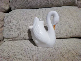 Figura Cisne Porcelana Blanca